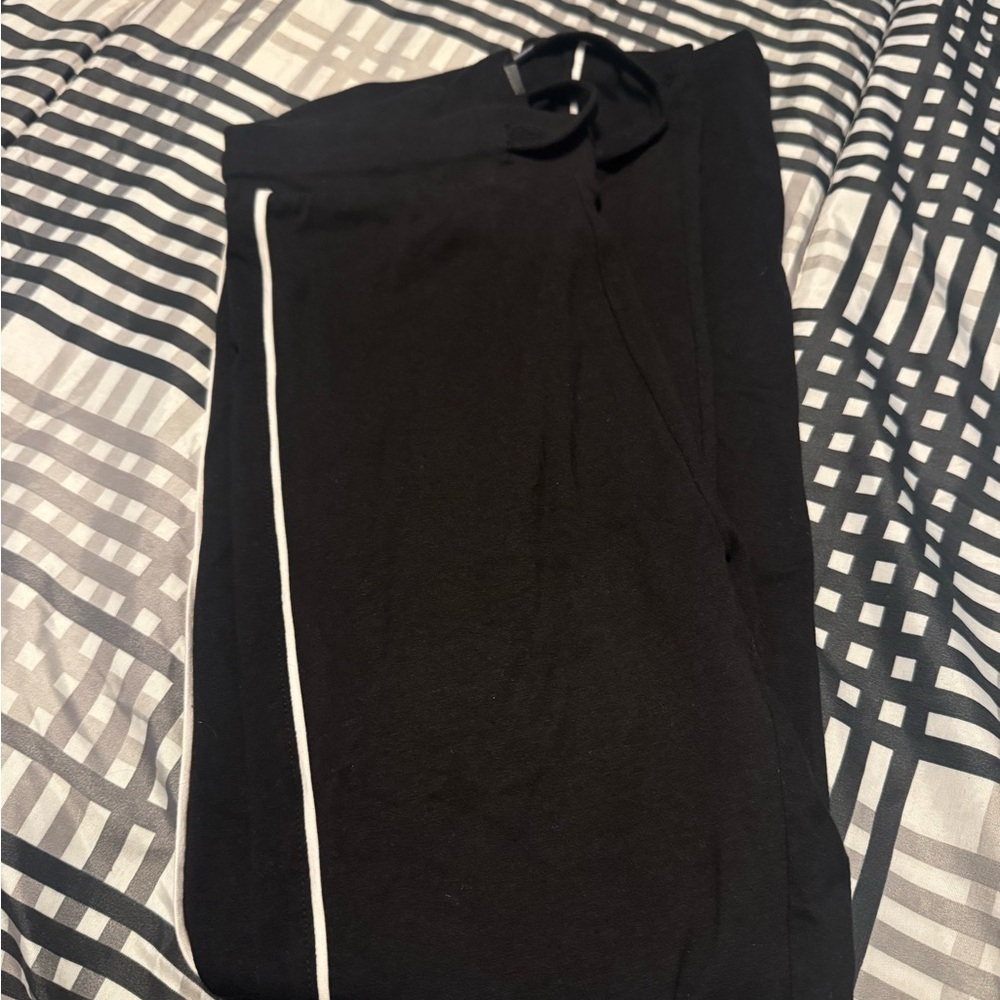Primark Women’s Jogger Pants – Black with White Stripe (Size S)